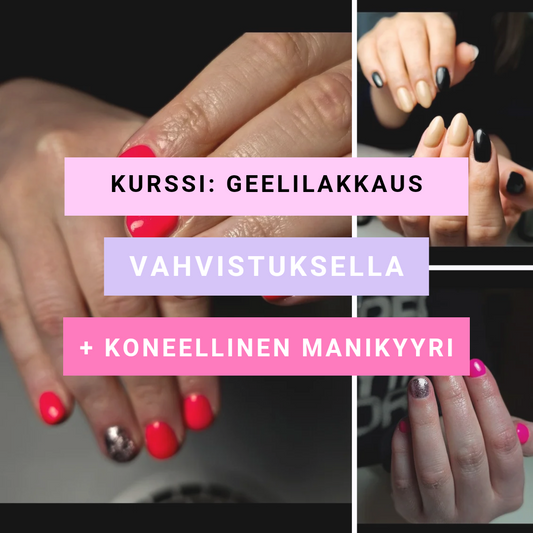 Geelilakkaus koulutus, oman kynnen vahvistus koulutus, koneellinen manikyyrikoulutus. Kynsikoulutus. Rakennekynsikoulutus Etelä-Savo 