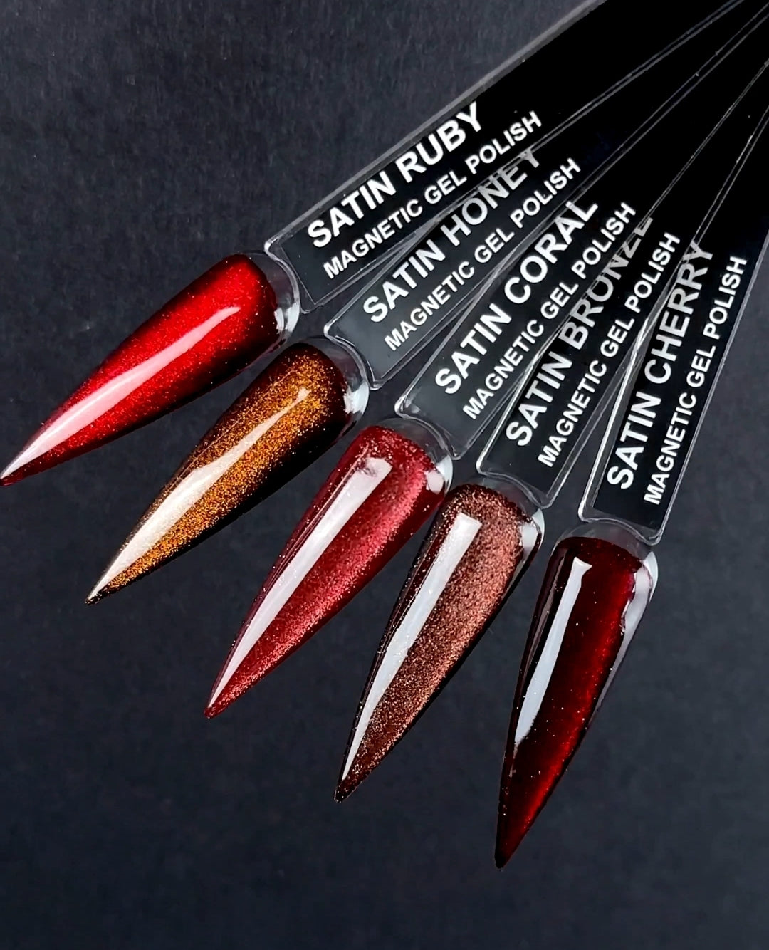 Magnetischer Katzenaugen-Gel-Nagellack Rubin Satin