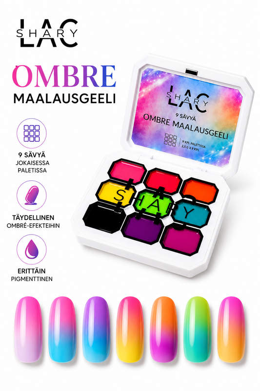 LacShary Ombre -maalausgeeli paletti