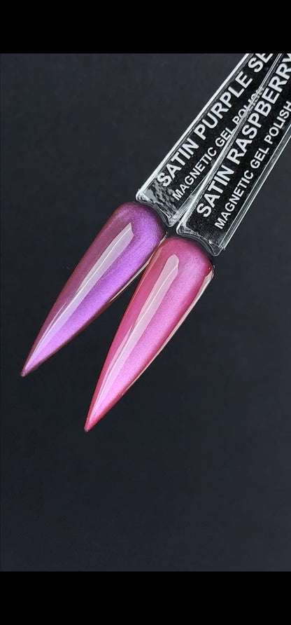 Magnetischer Katzenaugen-Gel-Nagellack Satin Himbeere